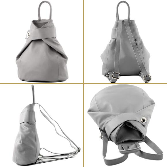 6255 T179 - ital: backpack bag made of leather Mouse grey main image 5